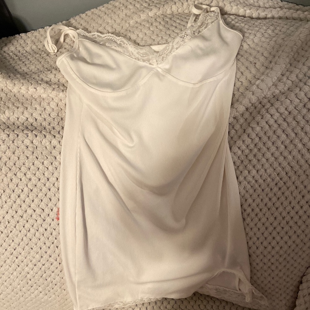 white night gown with lace